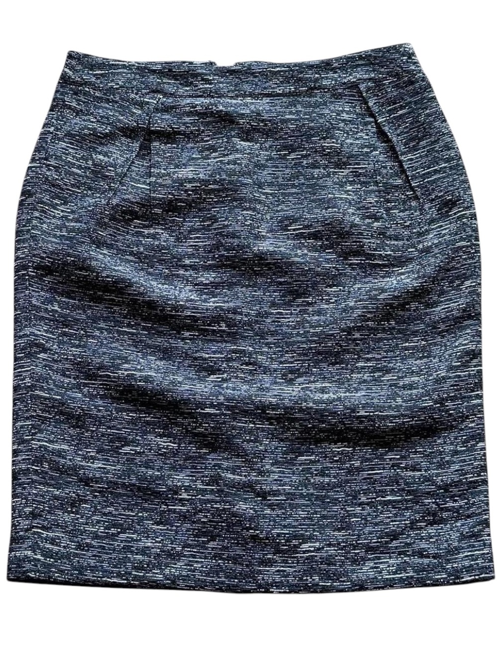 Tommy Hilfiger Tweed Pencil Skirt Size 4 Blue Black Preppy Academia - Picture 2 of 5
